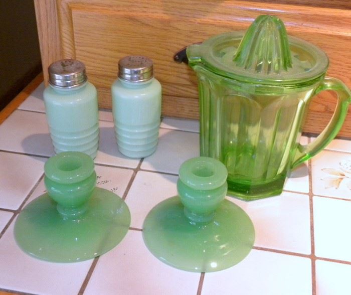 Jadeite and Green Depression Glass