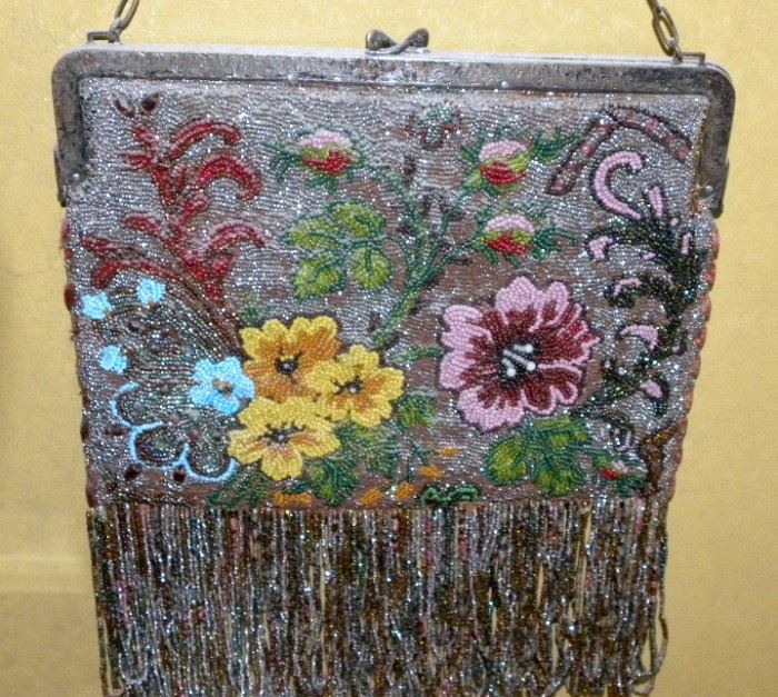 Large Antique Beaded Bag