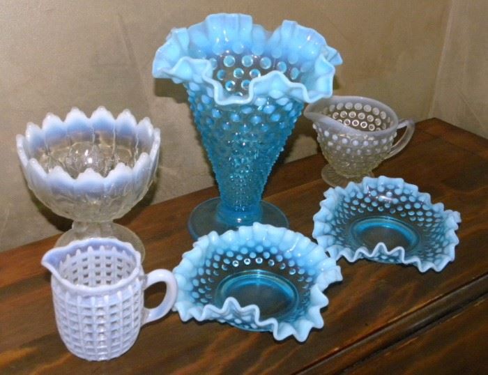 Fenton Opalescent Glass Pieces