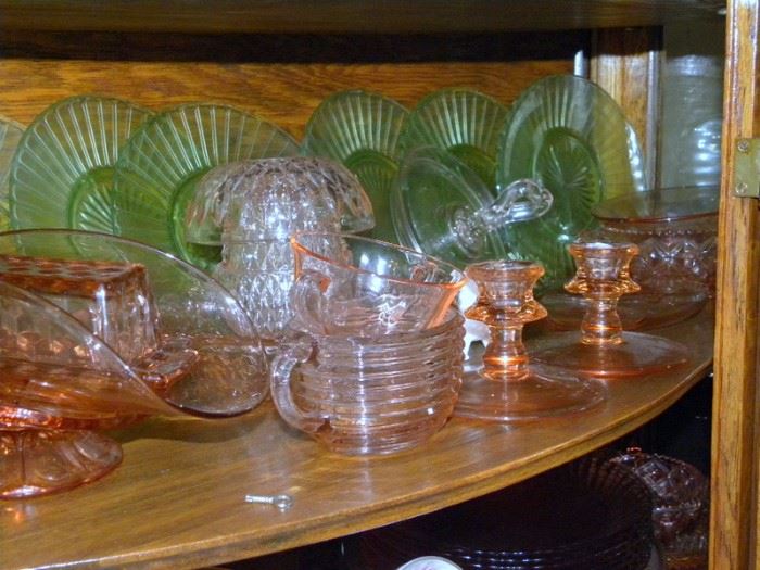 Pink & Green Depression Glass