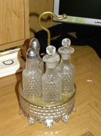 Pattern Glass Cruet Set