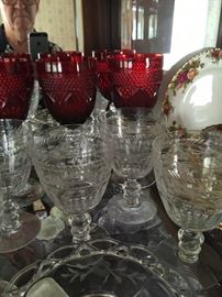 Ruby Red clear glassware glasses  