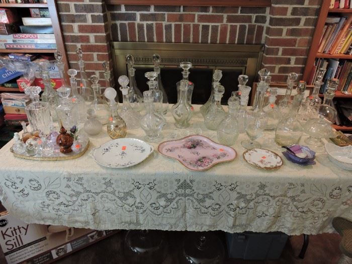 Glassware decanters and misc pieces