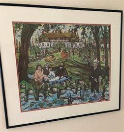 Art: Leacock Heritage Festival 1994 Non-Glare Glass w Metal Frame 
