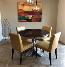 Stunning Cocoon Interiors Kravet Pedestal Dining Table w Leaf 
Copenhagen Dining Chairs (6) 
