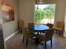 Stunning Cocoon Interiors Kravet Pedestal Dining Table w Leaf 
Copenhagen Dining Chairs (6) 