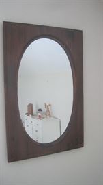 Ethan Allen  wood framed oval mirror 