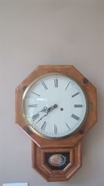 Vintage chiming wall clock made by Clarksville's Charles Waters