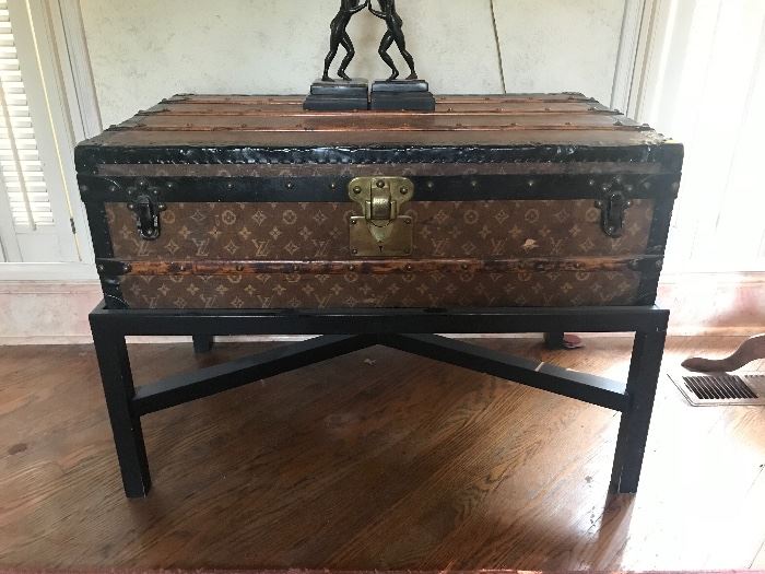  Louis Vuitton trunk on stand 