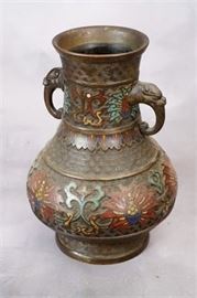 Bronze and Champleve Vase