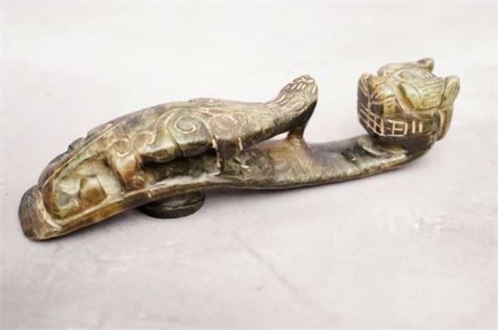 Chinese Carved Stone Belt Hook