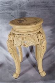 Chinese Painted Fern Stand in Later White Paint