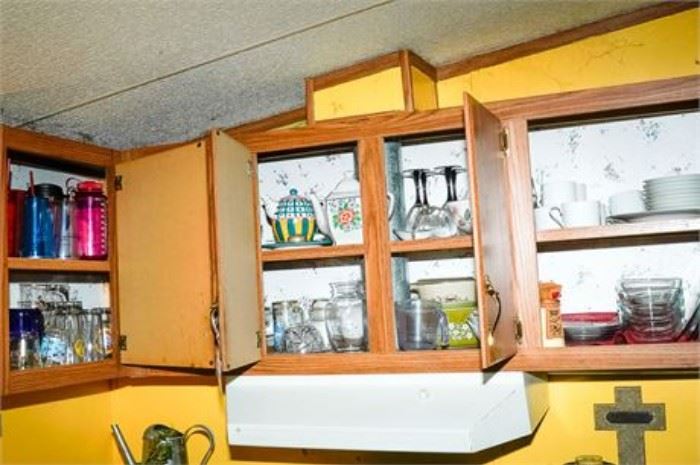 Contents of upper Kitchen Cabinets as Photographed