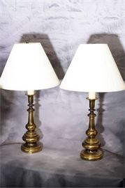 Pair Brass Lamps