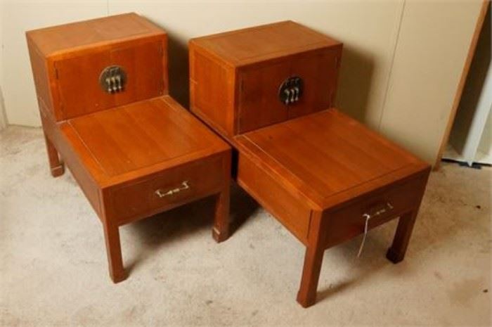 Pair of Asian Inspired Step Tables