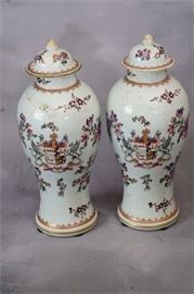 Pair of Chinese Porcelain Urns
