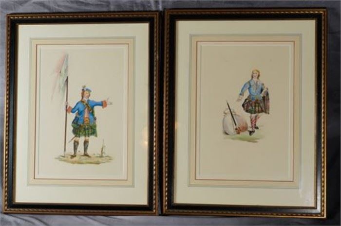 Pair Prints of Scottish Gentlemen