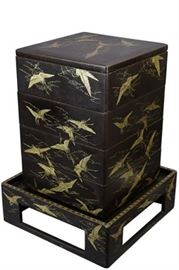 Set of Chinese Lacquer Stacked Boxes