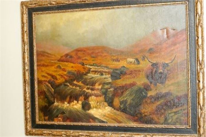 Signed Oil on Canvas Depicting a Southwestern Landscape Scene