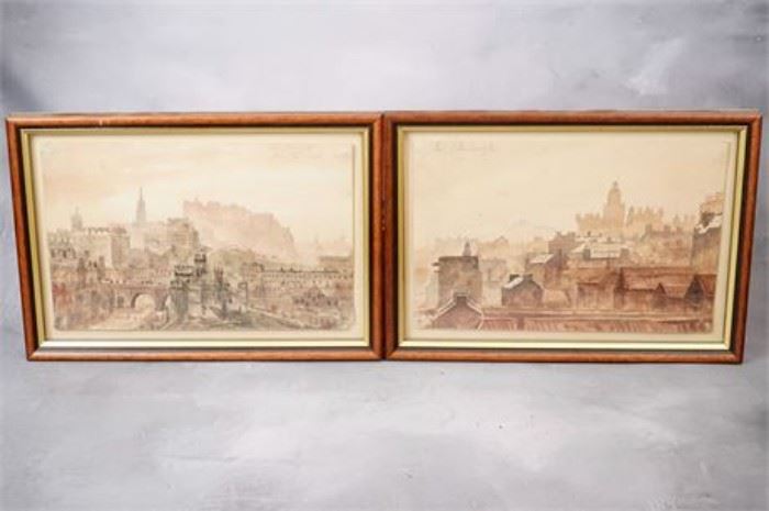 Two Framed Watercolors of Saint Petersburg