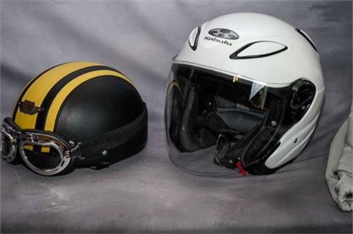 Two Motorcycle Helmets