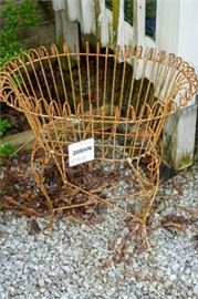 Vintage Wrought Iron Oval Planter