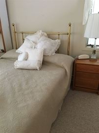 Queen brass bed
