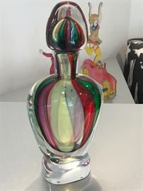 Gorgeous art glass decanter bottle 