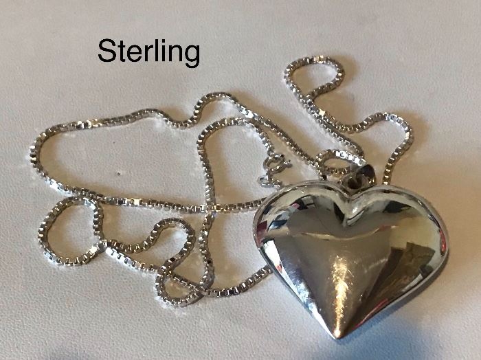 Sterling chain and heart pendant 