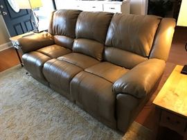 Leather sofa with electric side recliners - great condition ! $ 595.00