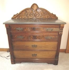 One of many marble top commodes.