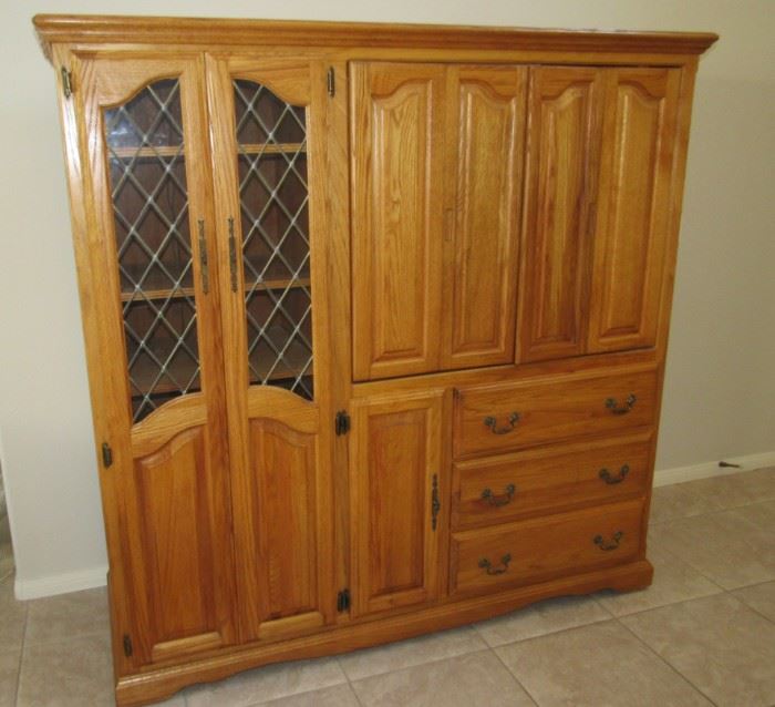 Oak entertainment cabinet
