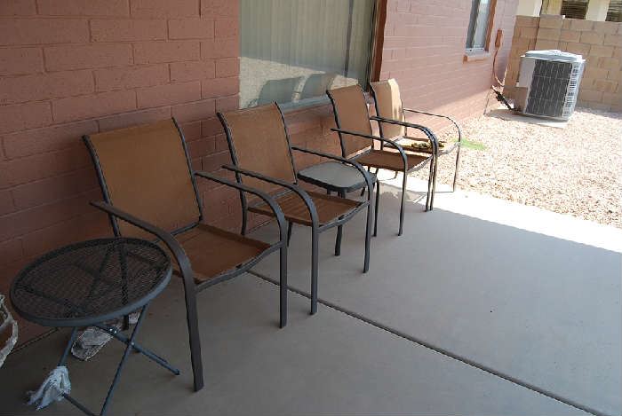 Patio Chairs, small square table