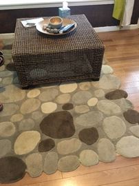 Rope over wood square coffee table