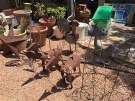 Great yard art and pots