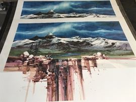 (2) Signed and numbered limited edition print and a Presentation Proof of "River's Edge" by Michael Atkinson