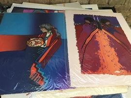 L to R: Lithograph "Olla Series" 2/4 1991 signed amado Pena  and Serigraph Record Impression 2/3 1991  not signed amado Pena