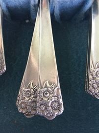 Wm Rogers "April" Silver plate flatware with deco box
