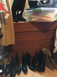 teak veneer chest of drawers, Vintage Guess Booties, ankle boots sizes 8 thru 9