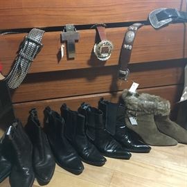 Two Vintage Guess belts, Brighton concho belt