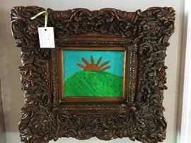 A reproduction ornate frame, artwork measures 8 by 10  