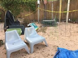 Ikea chairs and tomato stands