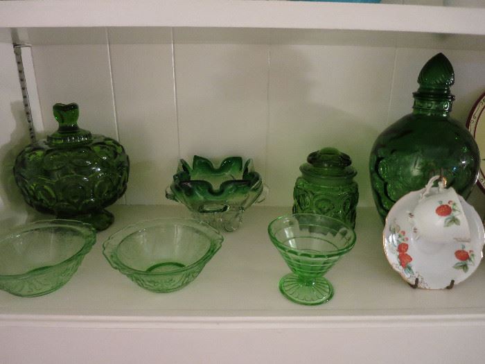 Moon & Star Candy Dish, Vaseline Class, Art Glass And More!