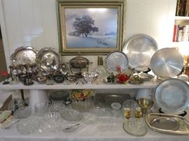 Another Nice Windberg, Silver Plate, Crystal And Nice Hammered Aluminum Trays
