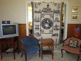 City Of Victoria Blanket, Barrel Back Chairs And Accent Tables