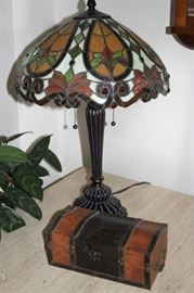Tiffany Style Lamp and Small Decorative Box