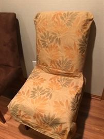 PAIR OF HIGH BACK CHAIRS