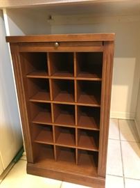SOLID WOOD WINE STORAGE WITH PULL OUT SHELF