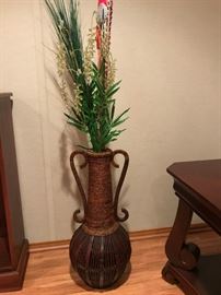 BAMBOO AND RATTAN VASE