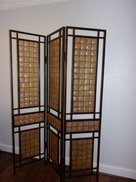 Pier One room divider. Metal with glass panes.
